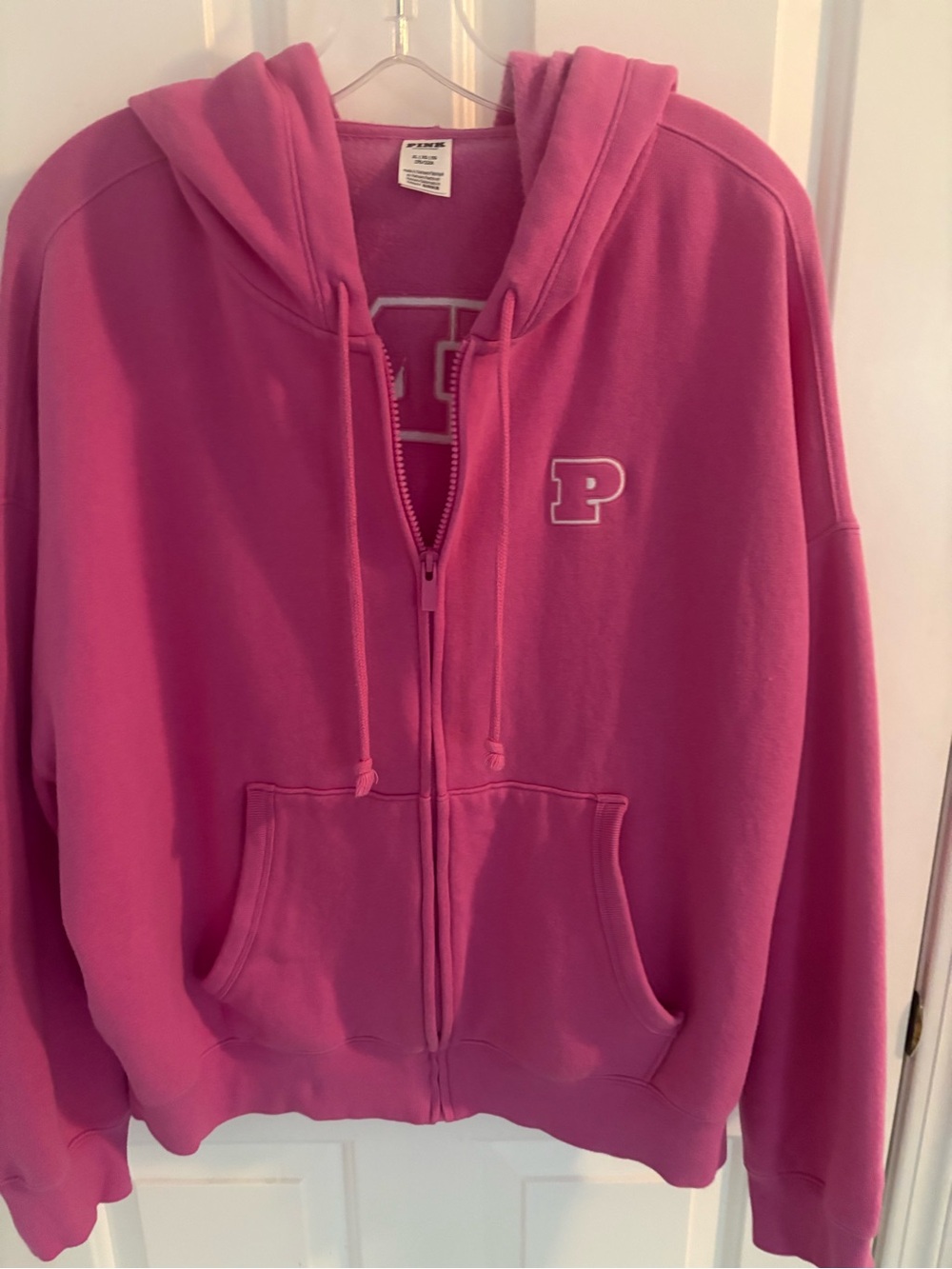 PINK Victoria's Secret Hot Pink Zip-Up Hoodie